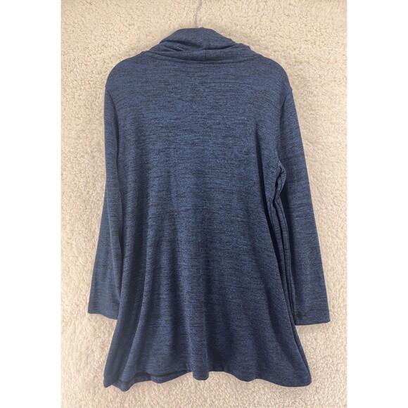 Ali Miles Tunic Top Size Small Artsy Cowl Neck Lagenlook Blue Accent Buttons - Picture 7 of 7